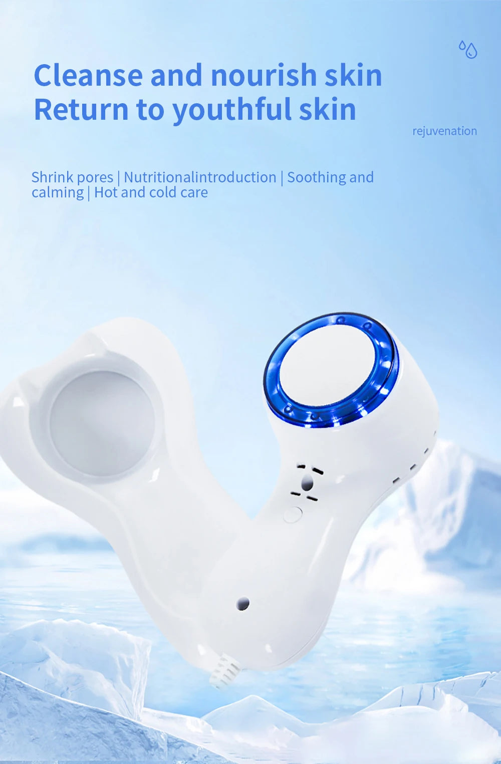 Cold Hammer Facial Cryotherapy & Blue Light Skin Rejuvenation Tool - 7