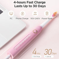 Sonic Electric Toothbrush with Travel Case and Replacement Heads