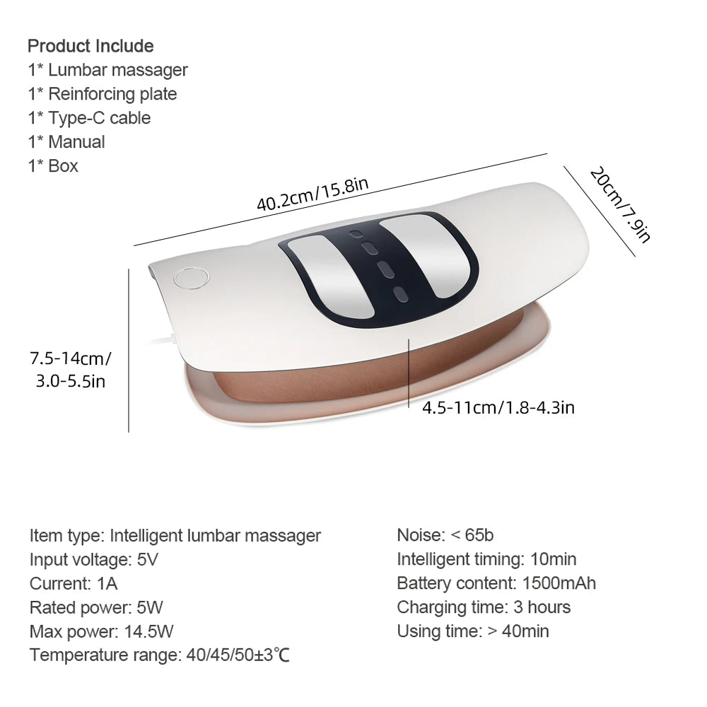 Electric Lumbar Traction Massager for Lower Back Pain Relief - 11