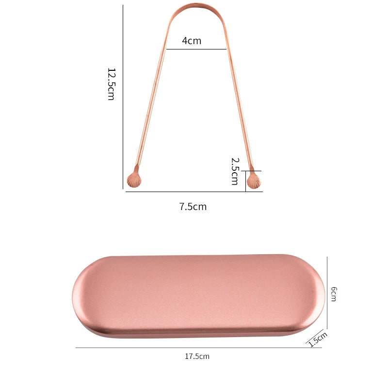 Portable Pure Copper Tongue Scraper for Fresh Breath - 12