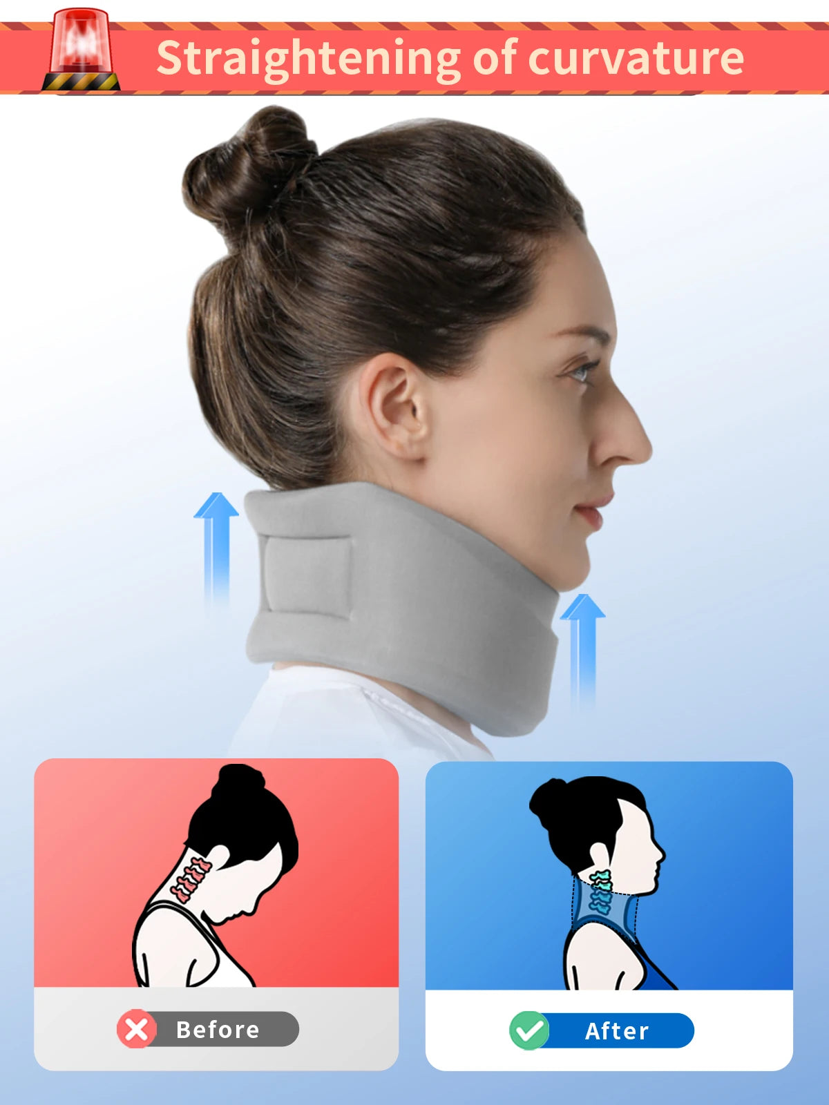 Adjustable Cervical Neck Support Brace for Pain Relief - 14