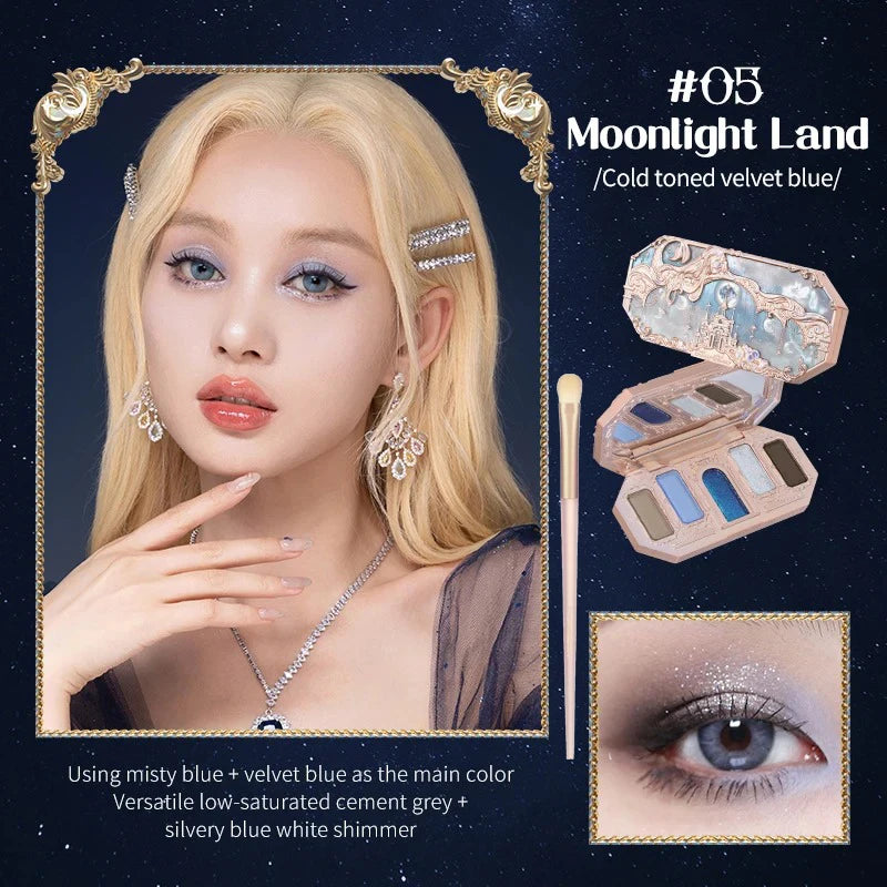 5-Color Mermaid Eyeshadow Palette for Long-Lasting Shimmer - 48