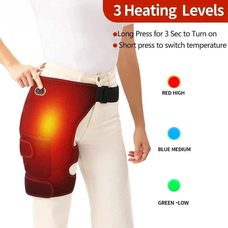 Heated Hip and Thigh Support Brace for Pain Relief - 3