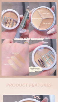 3-Color Cream Concealer Palette for Flawless Skin