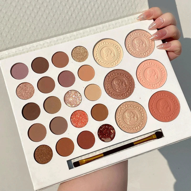 26-Color All-in-One Eyeshadow, Highlighter and Blush Palette - 8