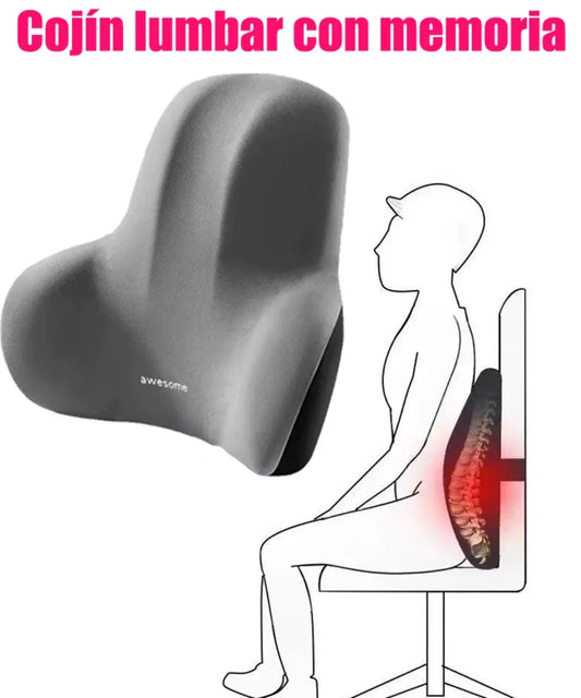 Ergonomic Memory Foam Lumbar Support Pillow for Chair and Car