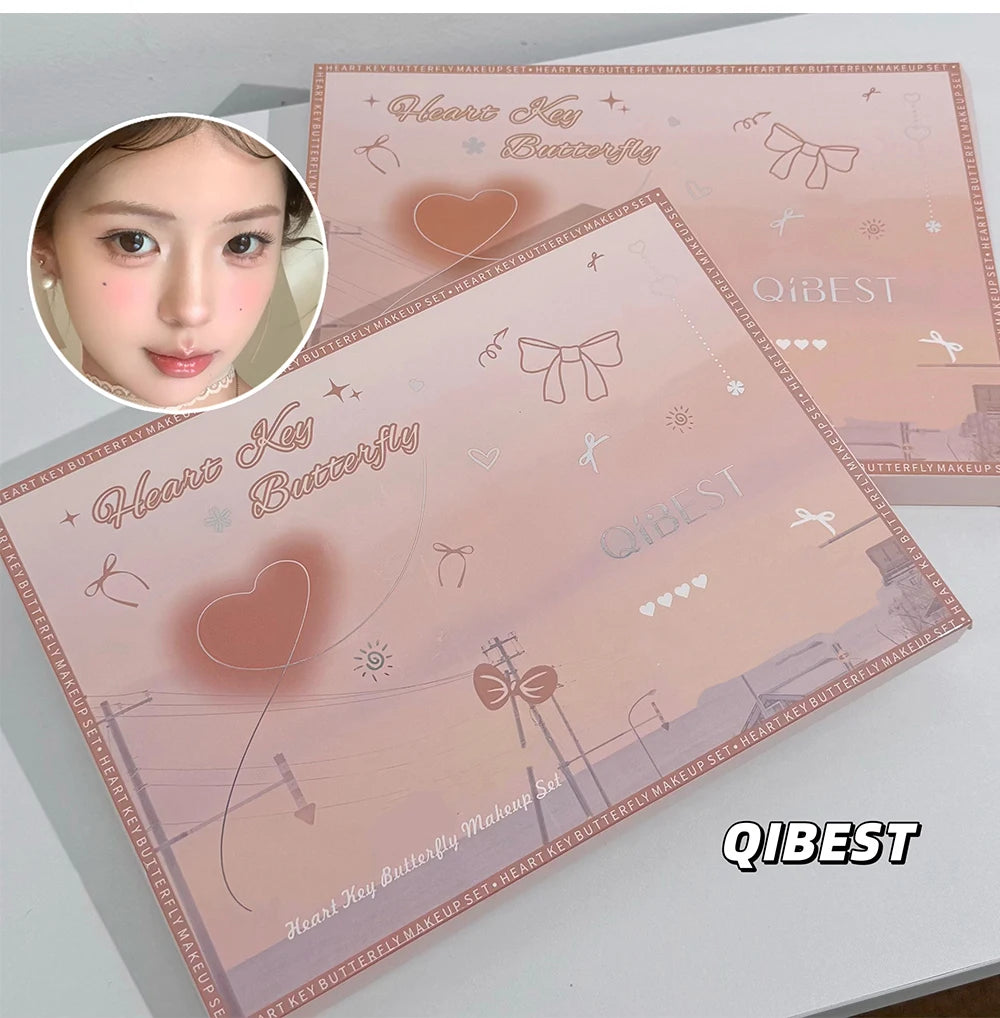 All-in-One Butterfly Makeup Gift Set with Necklace - 12