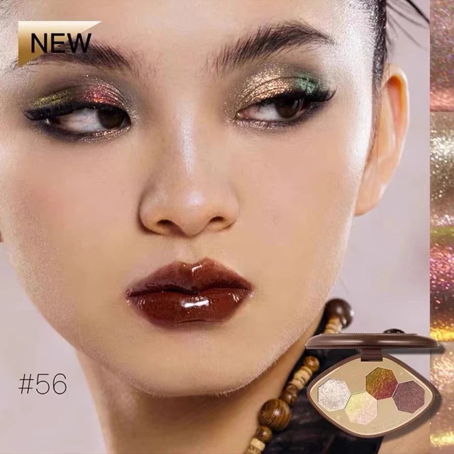 4-Color Glitter & Shimmer Eyeshadow Palette - 28