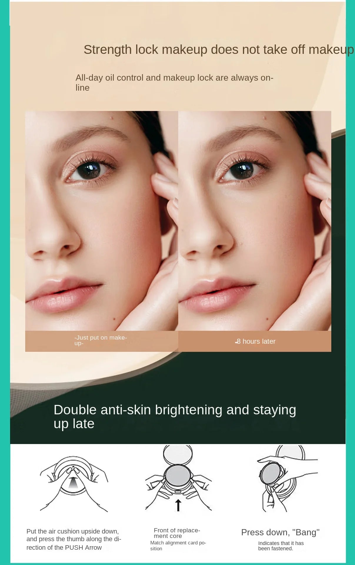 3-in-1 Hydrating Air Cushion BB CC Cream Foundation - 15