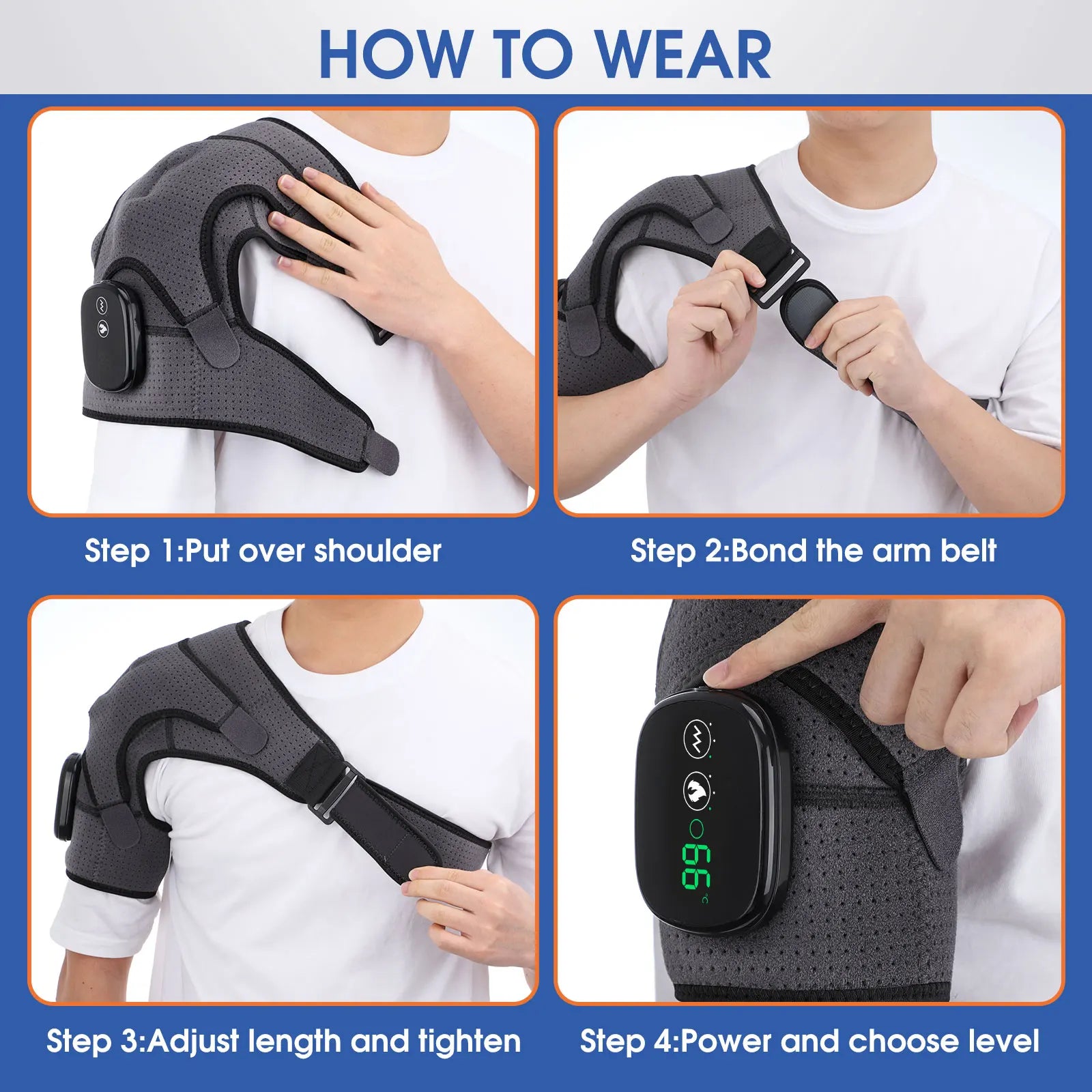 Electric Heated Shoulder Massager with Vibration - 7