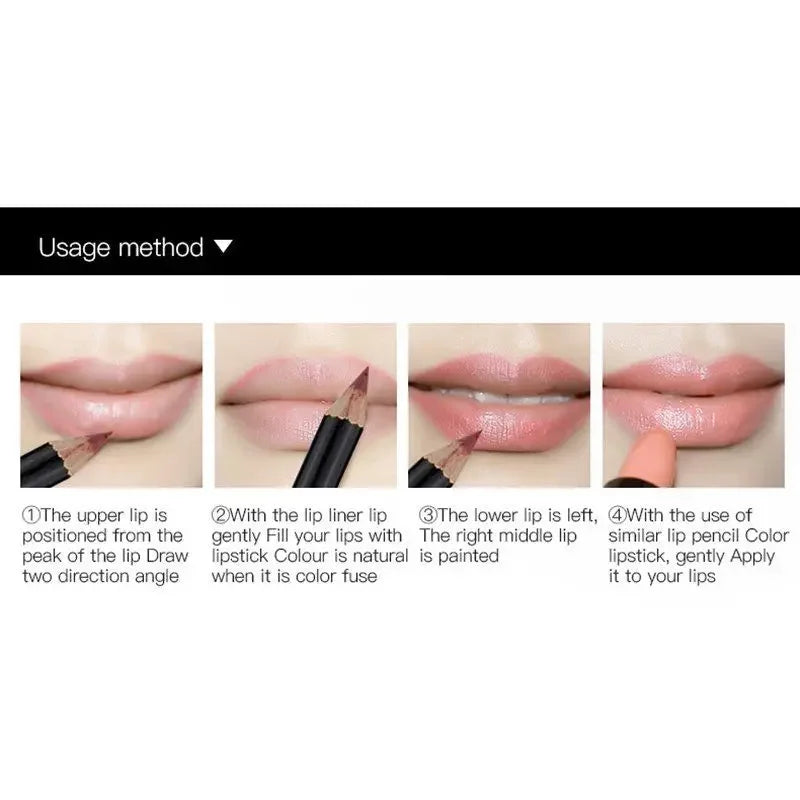 12-Piece Waterproof Matte Lip Liner Pencil Set - 14