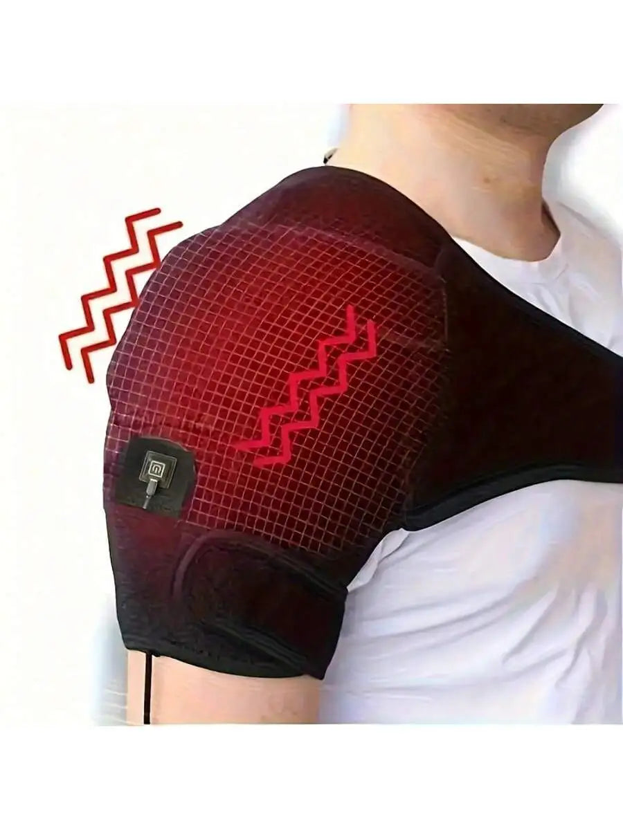 USB Heated Shoulder Massage Brace for Pain Relief - 6