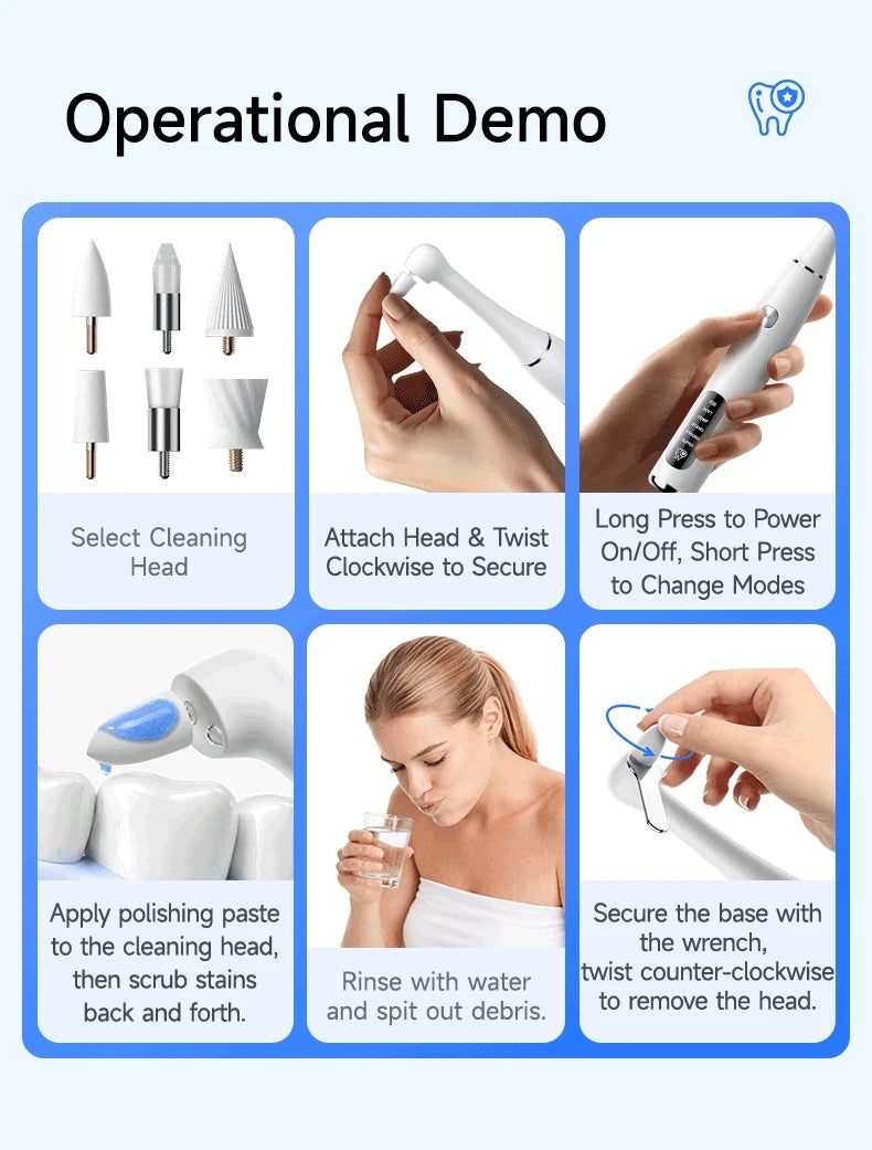 Electric Ultrasonic Teeth Whitening and Tartar Remover Kit - 27
