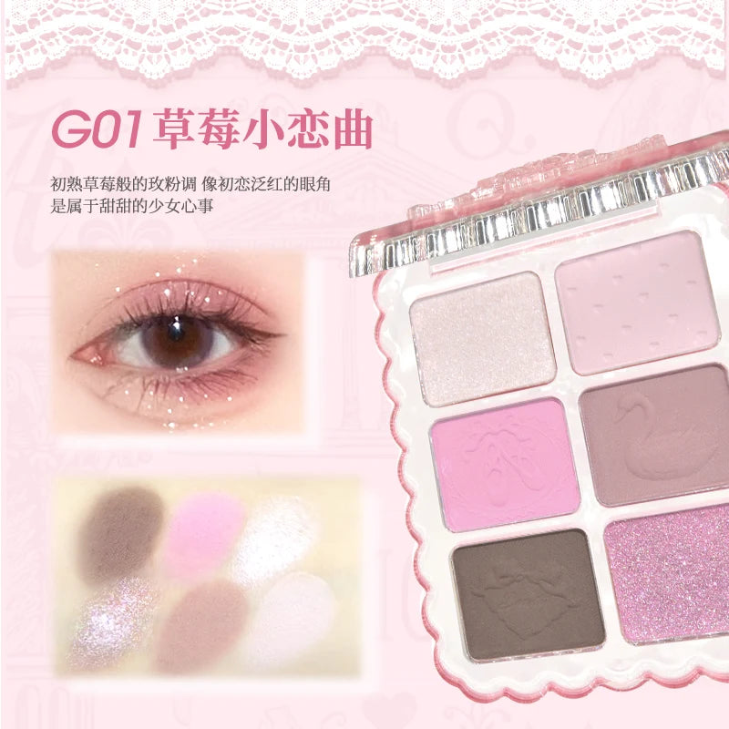 6-Color Matte and Shimmer Eyeshadow Palette - 20