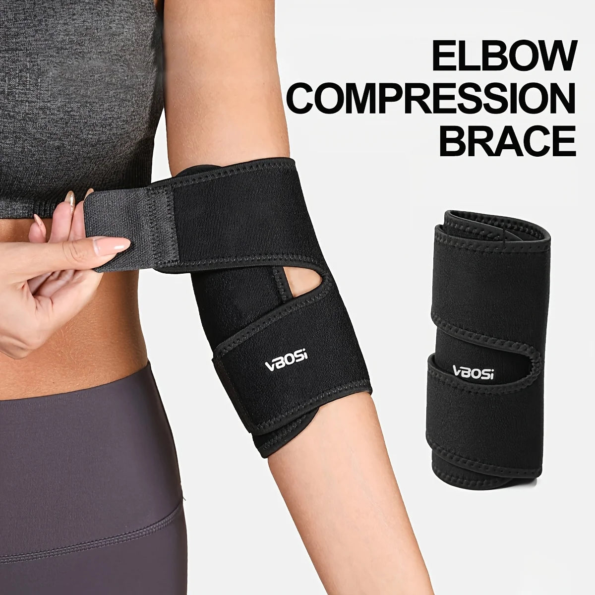 Adjustable Elbow Compression Brace for Pain Relief - 1