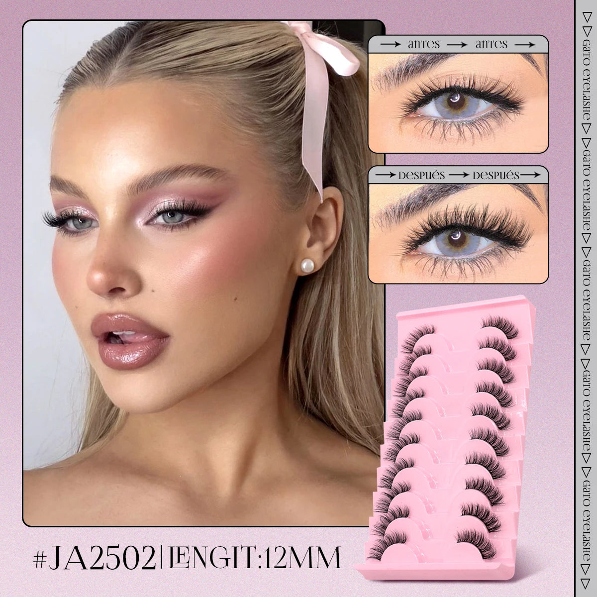 Natural Cat Eye Half Lashes with Invisible Band - 9