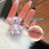 Cute Bear Keychain Velvet Matte Lip Clay