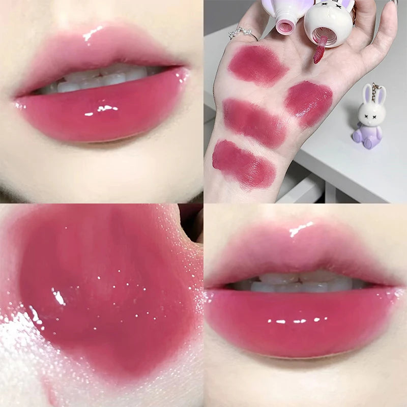 Hydrating Bunny Keychain Glossy Lip Lacquer - 24