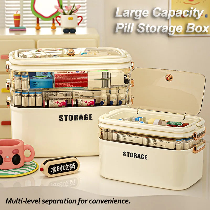 Portable Multi-Layer Family First Aid Organizer - 1
