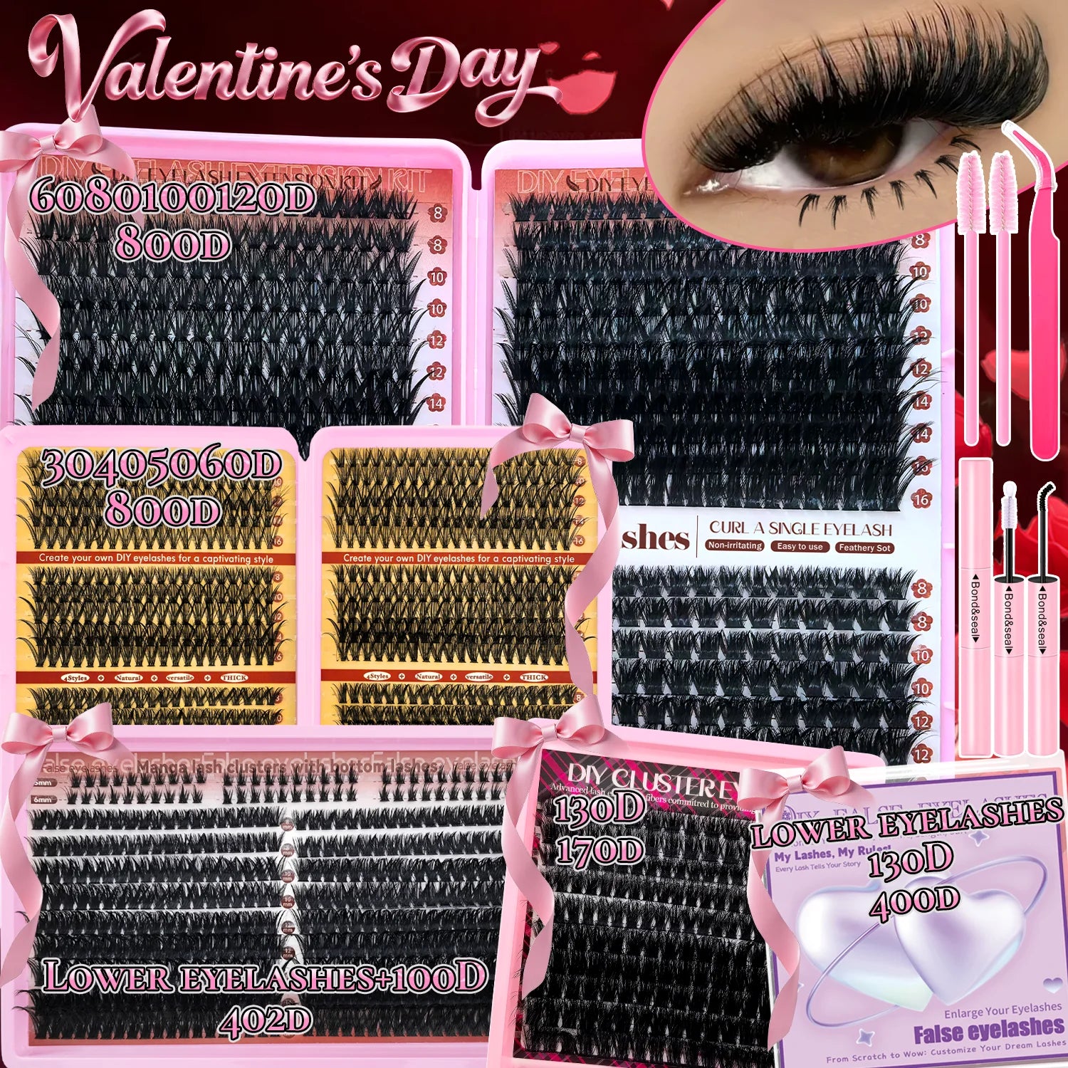 DIY Eyelash Cluster Extension Kit for Professional Volume - 1