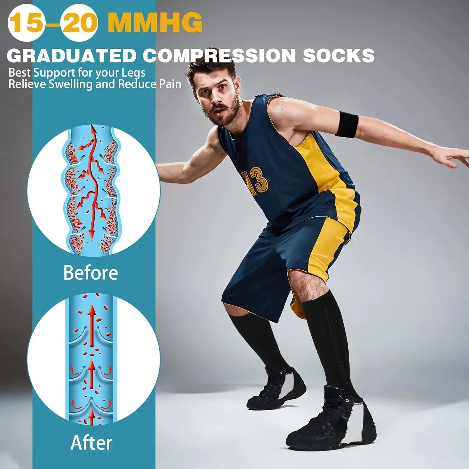 Zipper Compression Socks for Easy Wear & Relief - 4