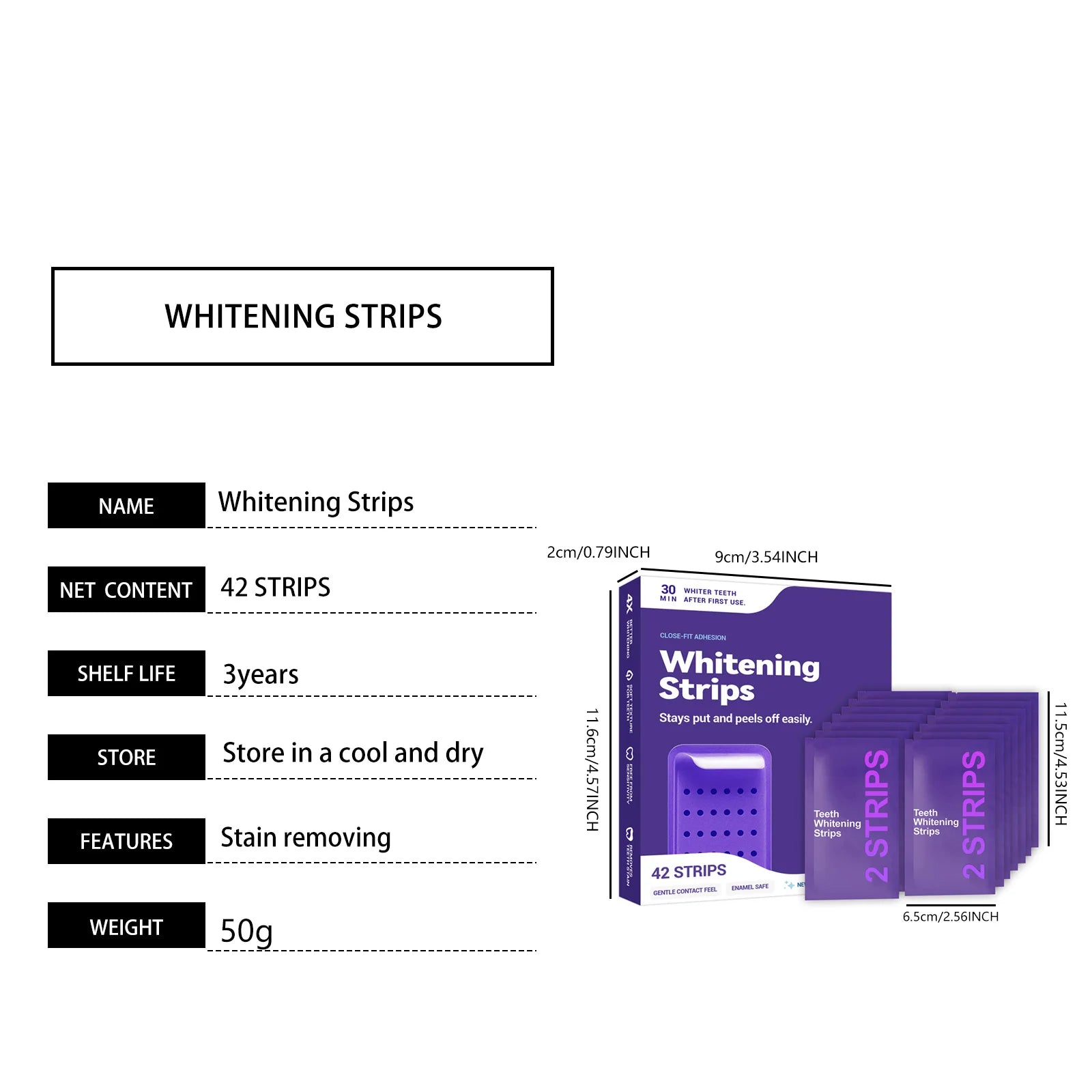 Purple Teeth Whitening Strips for Radiant Smile - 7