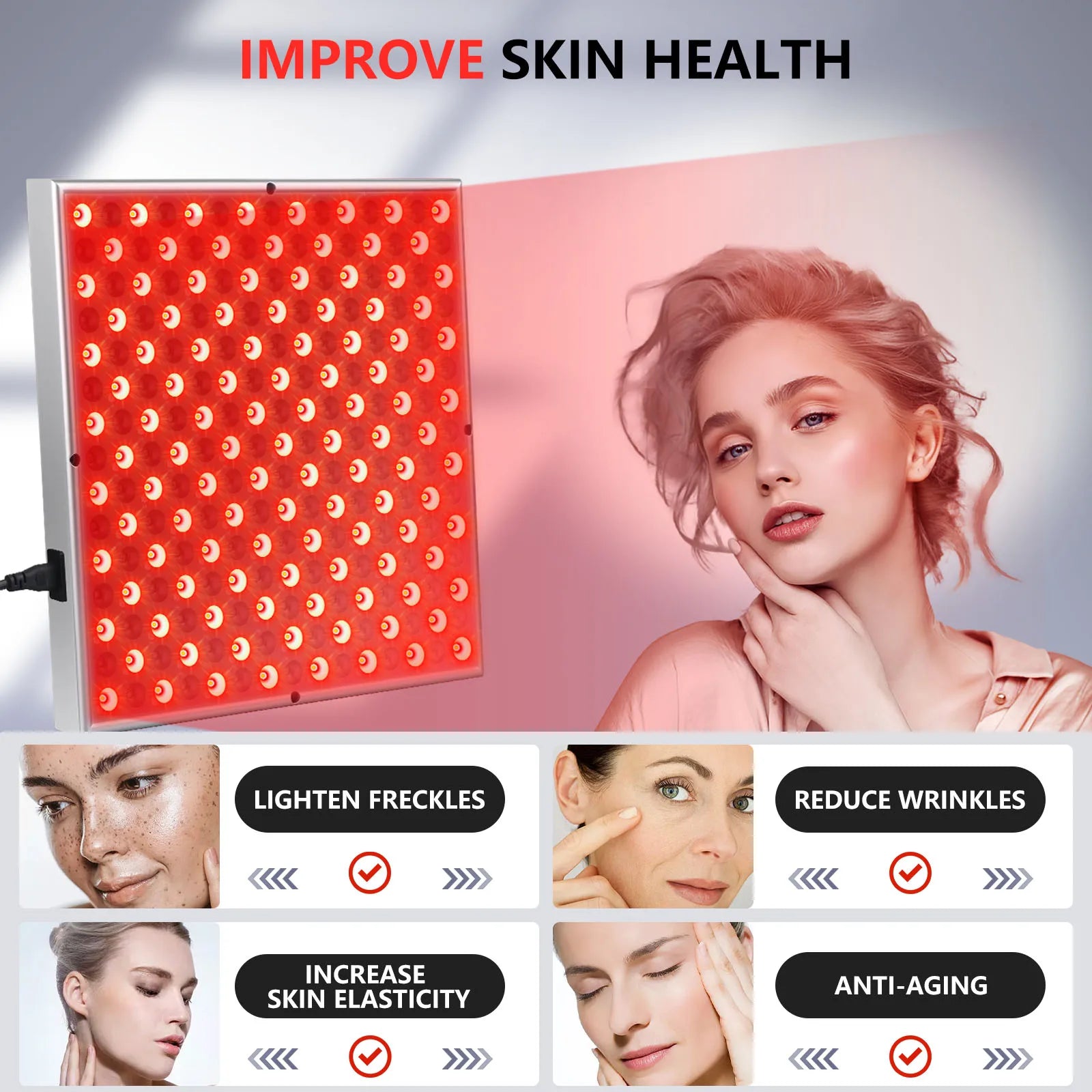 225 LED Red Light Therapy Panel for Skin Rejuvenation and Pain Relief - 3