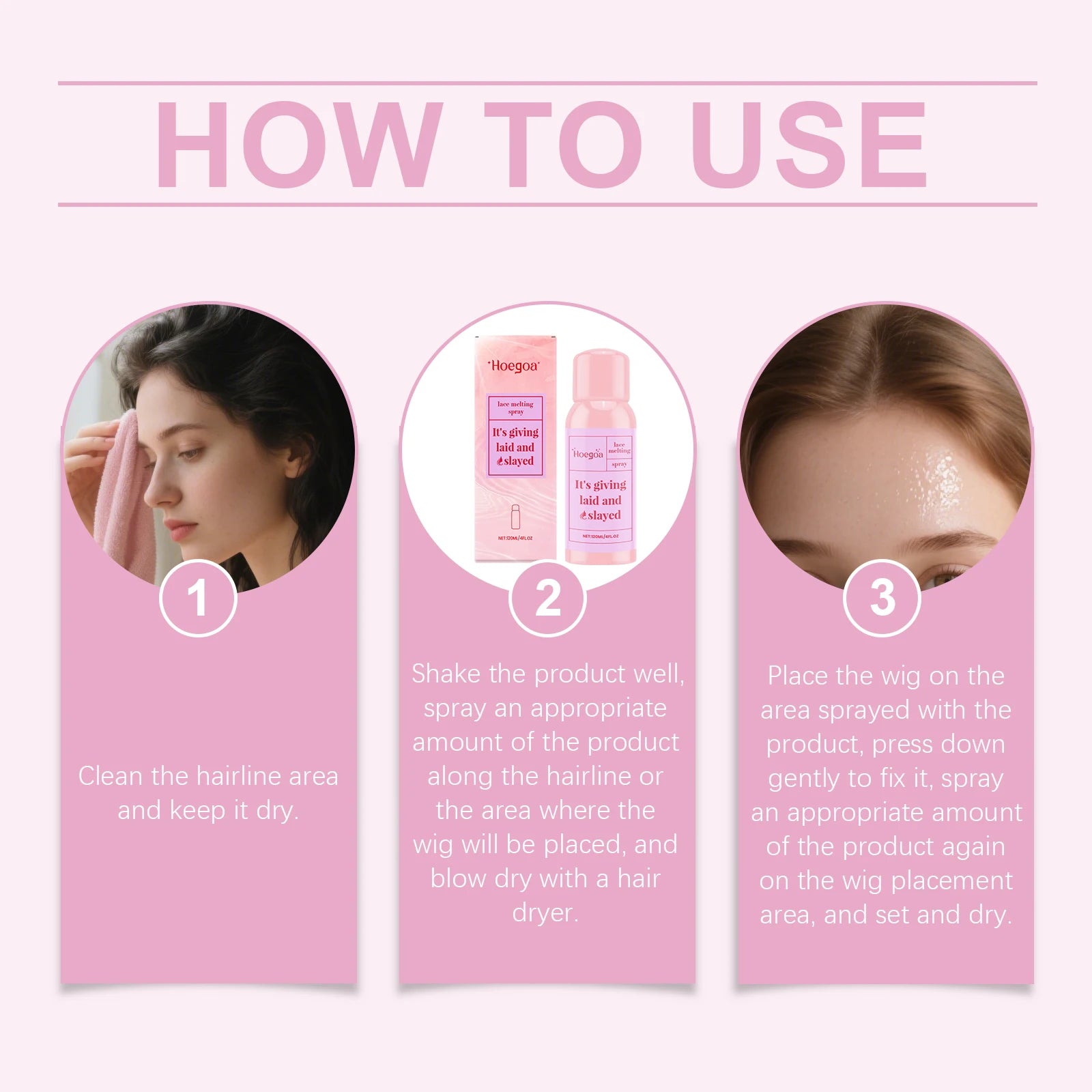 Invisible Lace Melting Spray for Natural Wig Hold - 9