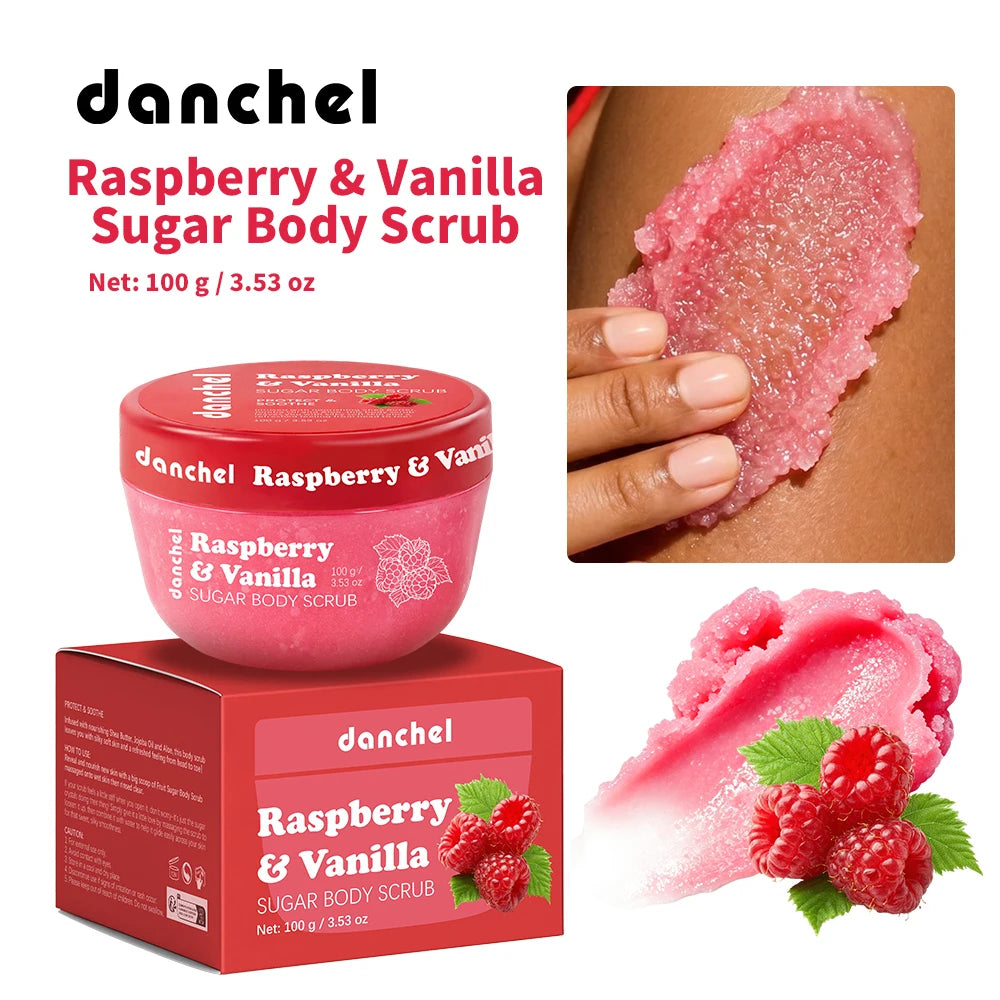 Raspberry Vanilla Sugar Body Scrub for Smooth Glowing Skin - 21