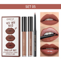 3-Piece Waterproof Matte Lipstick and Lip Liner Set