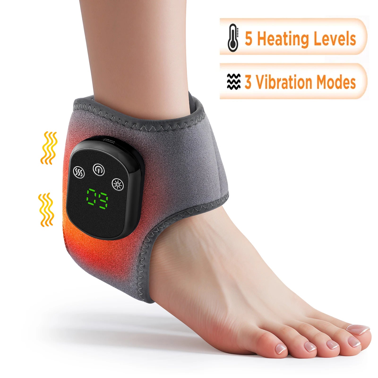 Heated Vibrating Ankle and Wrist Support Wrap - 53