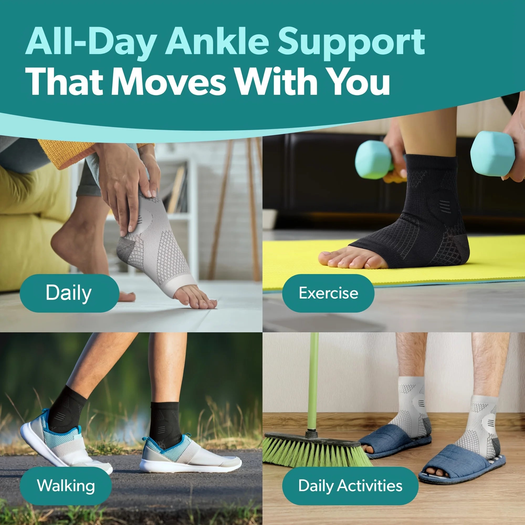 Ankle Compression Sleeves for Pain Relief and Support - 4