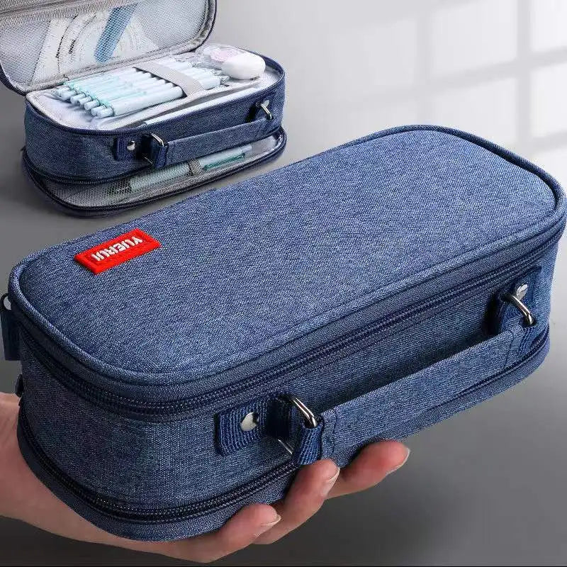 Large Capacity Triple-Layer Stationery and Organizer Pouch - 20