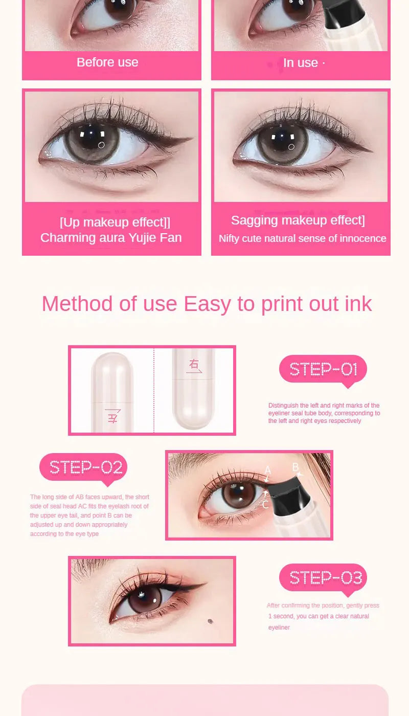 Dual-Ended Winged Eyeliner Stamp Pen for Perfect Symmetry - 14