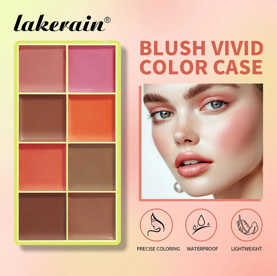 8-Color Cream Blush and Contour Palette - 7