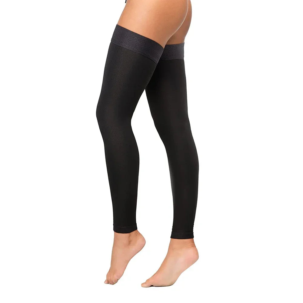 Thigh-High Footless Compression Sleeves for Leg Pain Relief - 22