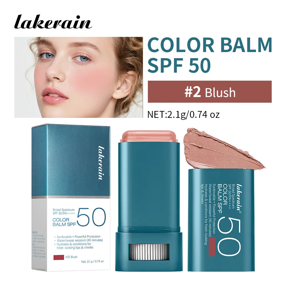 SPF 50 Tinted Sunscreen Blush Stick for Cheeks and Lips - 23