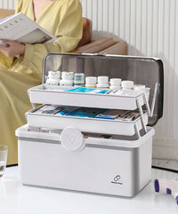 3-Layer Portable Family Medicine Storage Organizer