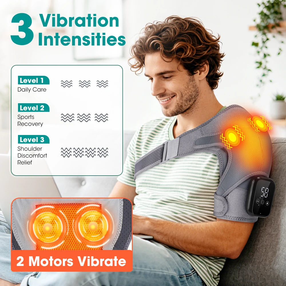 Heated Vibration Shoulder Massager for Pain Relief - 1