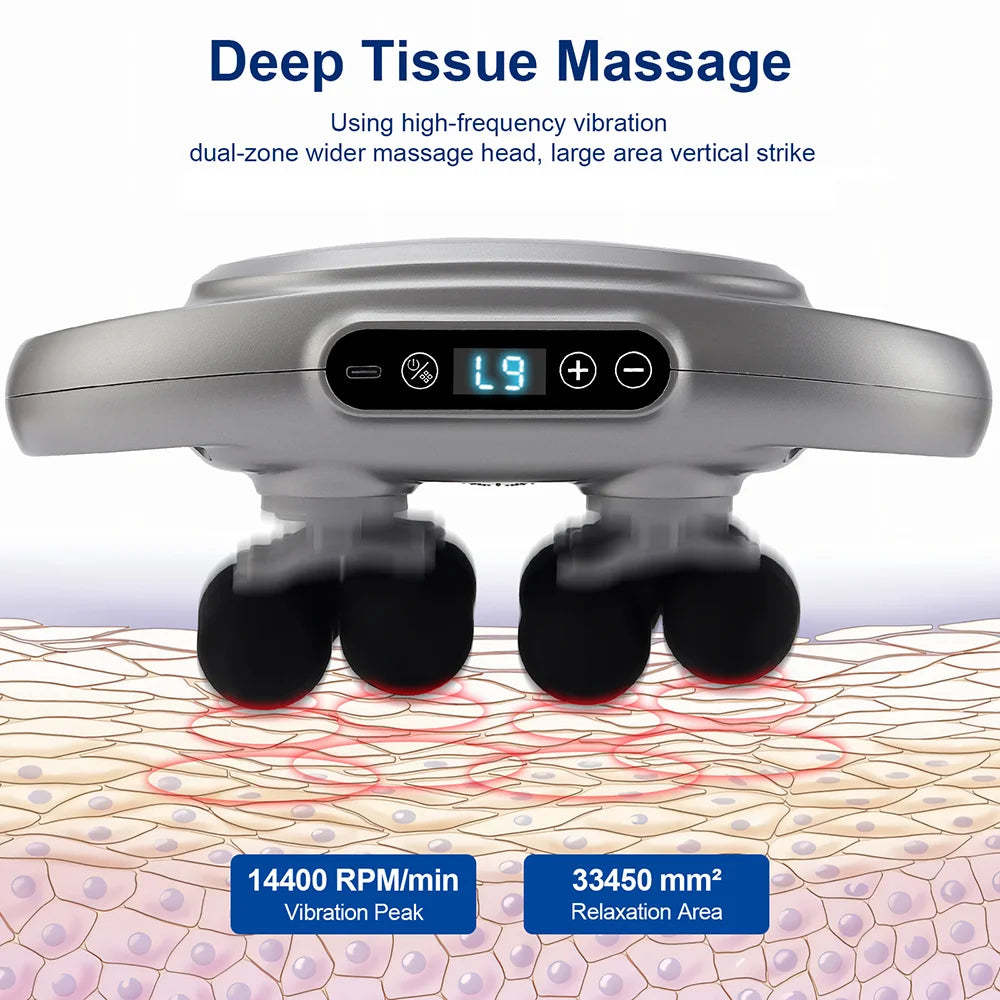 12-Head Handheld Deep Tissue Muscle Massage Gun - 5