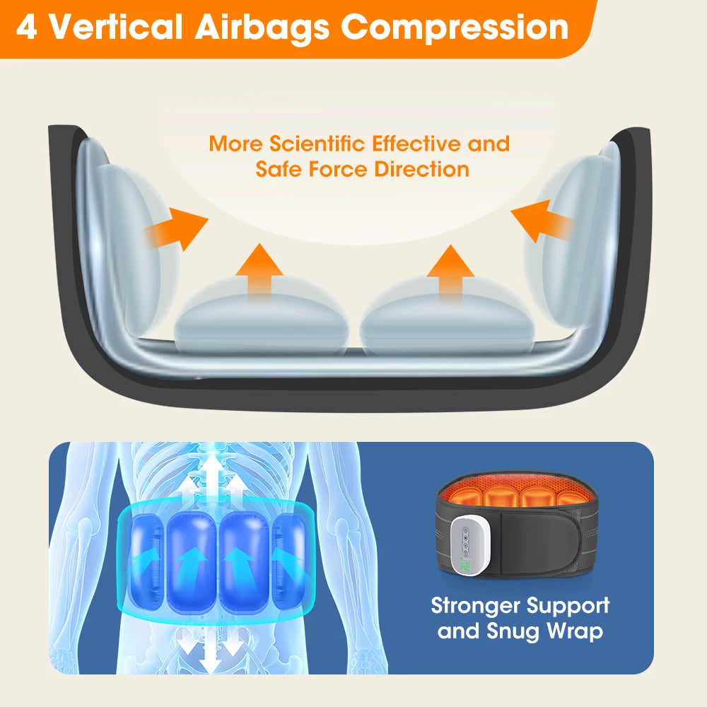 Cordless Lower Back Massager with Airbag Compression & Heat - 5