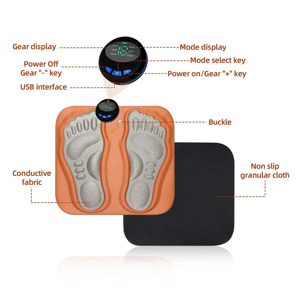 Electric EMS Foot Massage Pad for Circulation and Pain Relief - 9