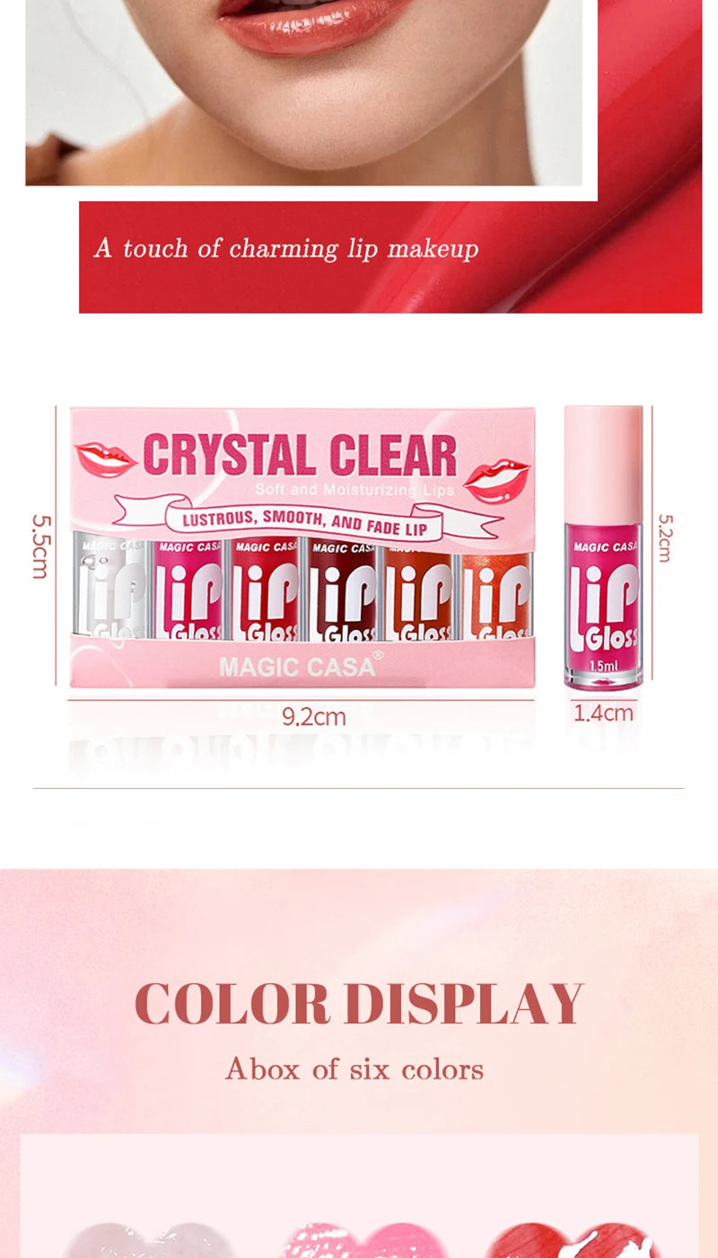 6-Piece Hydrating Water-Gloss Lip Oil Set - 13