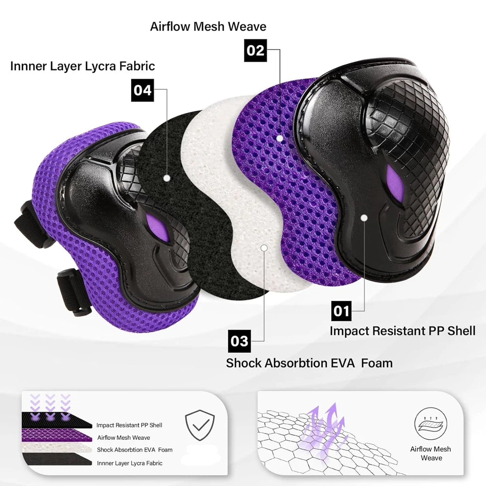 6-Piece Kids Protective Gear Set for Skating and Cycling - 9