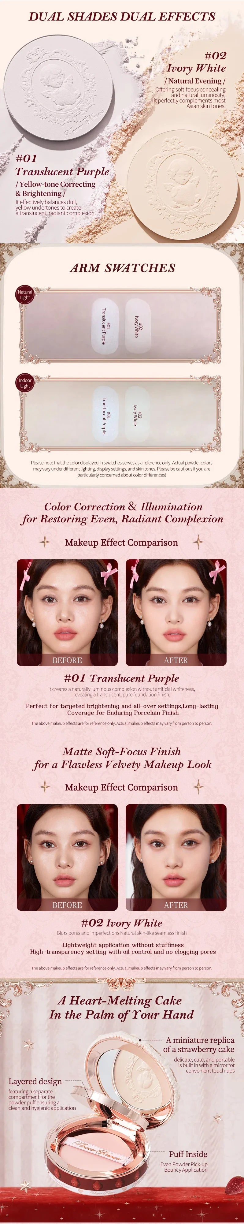 Matte Finish Pressed Powder Foundation for Flawless Skin - 8