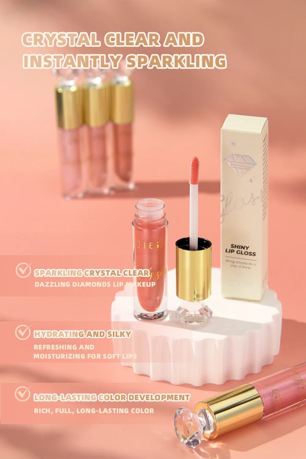 Diamond Shimmer Glitter Lip Gloss - 10
