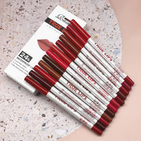 12-Color Waterproof Matte Lip Liner Pencil Set