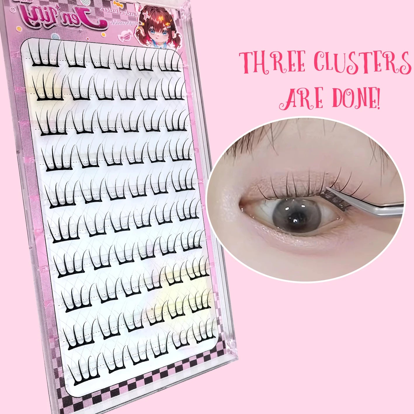 Self-Adhesive Korean Style Individual Cluster Eyelashes - 10