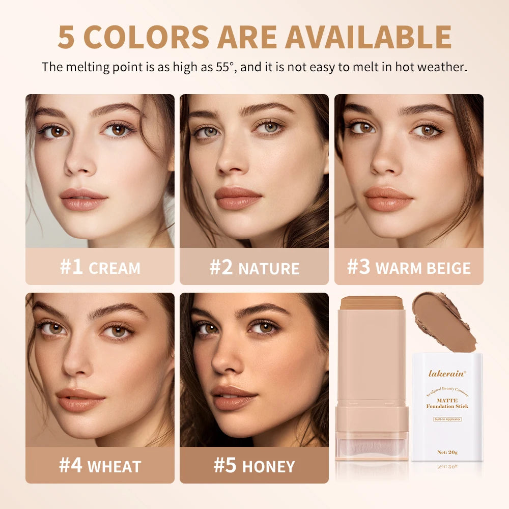 Matte Foundation Stick with Built-in Blending Brush - 3