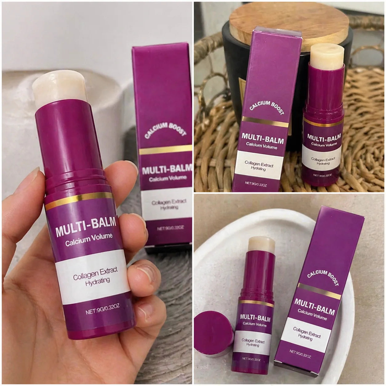 Collagen Calcium Hydrating Multi-Balm Stick for Face and Lips - 1